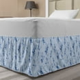 thumbnail image 1 of Floral Bed Skirt, Rhythmic Delicate Wild Flower Bundle Spring Theme in Cold Pastel Tones, Elastic Bedskirt Dust Ruffle Wrap Around for Bedding Decor, 4 Sizes, Baby Blue and Ceil Blue, by Ambesonne, 1 of 2