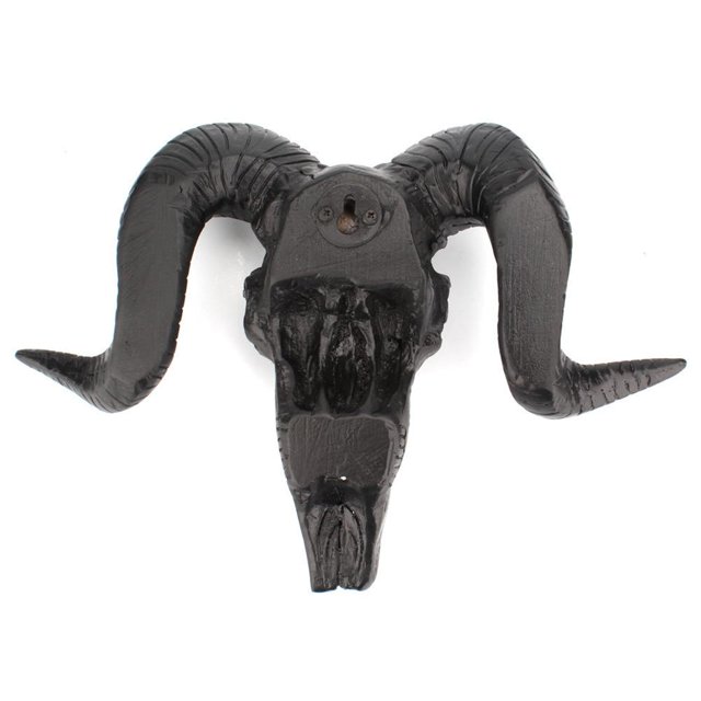 Decoración Para Colgar En La Pared, Adorno De Esqueleto De Shofar 3D, Cabeza De Resina De Oveja Longhorn, Artesanía De Hueso, Artesanías De Resina, Regalos De Decoración De Halloween Serendint HA037475-00
