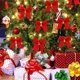thumbnail image 5 of 36/12 piezas Mini lazos navideños con purpurina roja Lazo de cintas colgantes para árbol de Navidad Adornos para fiestas de Año Nuevo Regalos de bricolaje Suministros, 5 of 6