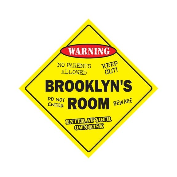 Brooklyn's Room Sign Crossing Zone Xing | Indoor/Outdoor | 20" Tall kids bedroom decor door children's name boy girl