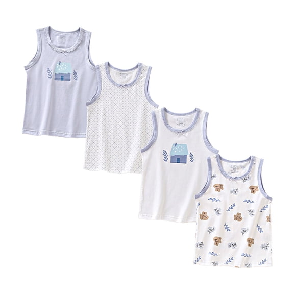 4 Pack Girls Toddler Racerback Tank Tops Sleeveless Soft Breathable for Dance Class Gymnastics and Casual Play 2T-12Years