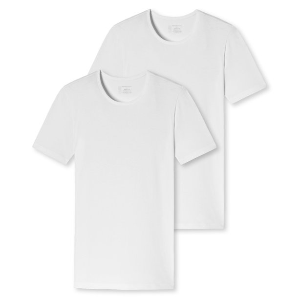 SCHIESSER Paquete de Dos Camisetas para Hombre - Serie "95/5", Cuello Redondo, S-XXL Blanco L (Large)