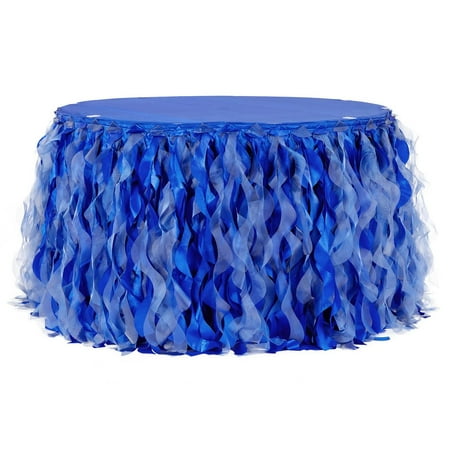 

1 Pc Curly Willow 17Ft Table Skirt - Royal Blue For Weddings Quinceaneras Birthday Celebrations