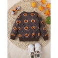 thumbnail image 3 of Wassery Toddler Girls Halloween Sweatshirts Long Sleeve Crewneck Pumpkin Print Pullover Tops 1T 2T 3T 4T 5T 6T Kids Baby Girls Casual Fall Clothes, 3 of 7