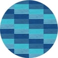 thumbnail image 1 of Ahgly Company Machine Washable Indoor Round Transitional Blue Area Rugs, 4' Round, 1 of 7