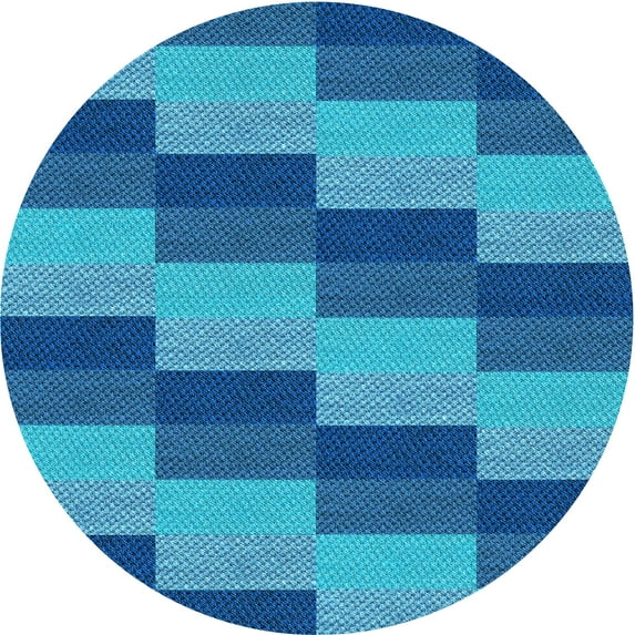 Ahgly Company Indoor Square Patterned Blue Eyes Blue Area Rugs, 3' Square