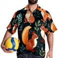 thumbnail image 4 of Squirrel Men's Button Down Spread Collar Casual Printed Short Sleeve Summer Beach Unisex Shirts, 4 of 6