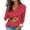 Red, variant on Women's Long Sleeve Printed Casual Cardigan Blouse in Denim Style