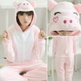 thumbnail image 3 of Pijamas de una pieza de franela con dibujos de animales para parejas y niños, otoño e invierno, gruesos y cálidos, con dinosaurios, 3 of 5