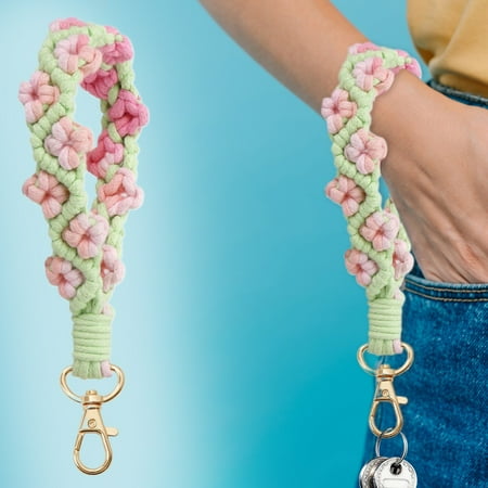 

Fall Deals! Gradient Rose Keychain Hand-Woven Wrist Strap Fashion Keychain Stylish Pendant Colorful Keychain Unique Design Trendy Accessory for Handbag Key Holder Car Everyday Use Gift Area