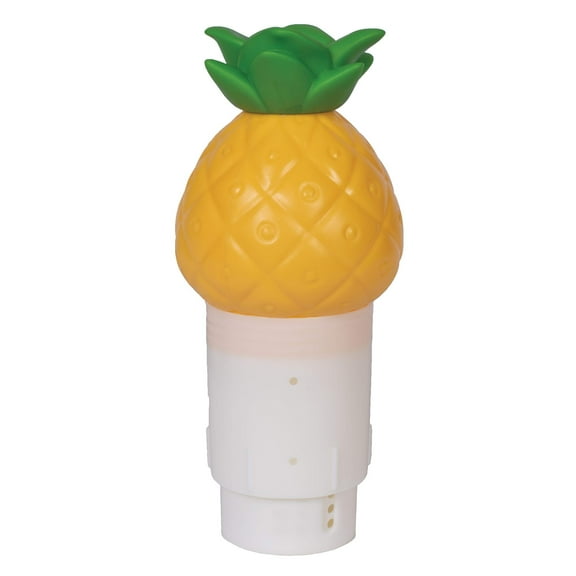 GAME 12427-BB Solar Light Up Pineapple Chlorinator Pool Chemical Dispenser, for Up to Five 3-inch Tabs, Yellow