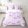 thumbnail image 2 of Feelyou Cool Girl Bowknot Bedding Comforter Set 7 Pieces, Fashion Princess Ribbon Full Bedding Set, Kawaii Bow-tie Bow Black Reversible Fitted Sheet Flat Sheet, Ultra Soft Bedroom Decor, 2 of 8