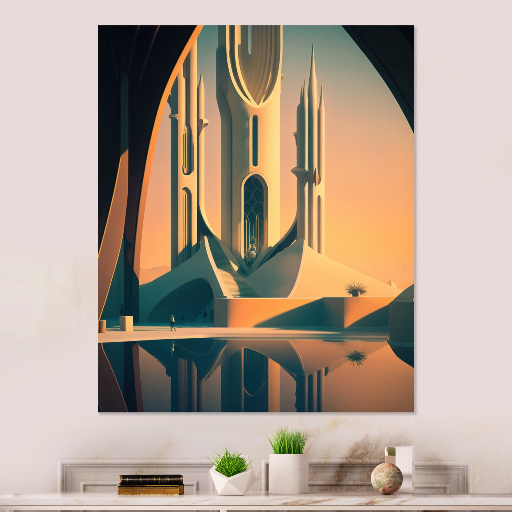 Designart Architectural Futuristic Building III Canvas Wall Art