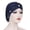 Navy, variant on Beige Upgraded Satin Lined Halo Turban Durag for Men &Women Polyester African Double-Layered Headwraps Soft Pre Tied Pleated Ruffled Hat One Size