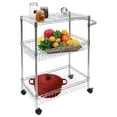 thumbnail image 4 of Mount-It! 3-Tier Rolling Utility Cart, High Strength Steel, Corrosion Resistant, Silver, 4 of 7