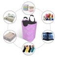 thumbnail image 5 of Waterproof Collapsible Laundry Hamper, Dreamy Purple Bubble Aluminum Handle Laundry Bag Storage Basket, 50L, 5 of 6