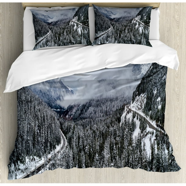 Nature Themed Winter Outdoor Scene, Nature Themed Bedding Sets