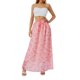 thumbnail image 3 of VISgogo Falda Midi de Verano para Mujer, Falda Elástica Hasta el Tobillo de Cintura Alta con Estampado Floral para Damas, Rosa, S/M/L/XL VISgogo  moda, 3 of 8