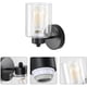 thumbnail image 5 of Aplique de pared negro mate con visualización de vidrio transparente, 1 luz para baño, color negro mate, para iluminación de pared. XianweiShao 9024735631354, 5 of 5