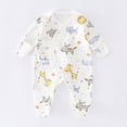 thumbnail image 2 of CAUYDY Newborn Toddler Pajamas Sleepers for Baby Girl Boy Long Sleeve Romper Preemie Infant Clothes Spring Summer Fall Winter Loungewear Sizes 0-1 Months,Light Blue, 2 of 4