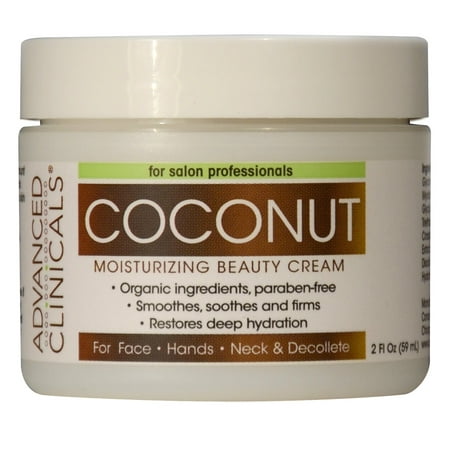 Advanced Clinicals Coconut Oil Cream. Spa size 16oz Moisturizing Cream. Coconut Oil for Face, Hands, Hair. (Best Coconut Oil For Face)