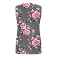 thumbnail image 5 of Women's Boho Floral Tank Top V Neck Sleeveless Loose Blouse With O-Ring Shoulder Detail & Flowy Hem Casual Dressy Tunic Shirt Graphic Camisole, 5 of 6
