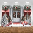 thumbnail image 2 of Winter Christmas Backdrop Snowflake Red Christmas Santa Shop Photography Background Christmas Tree Gifts Xmas Party Decorations Banner Supplies Photo Booth Props, 2 of 5
