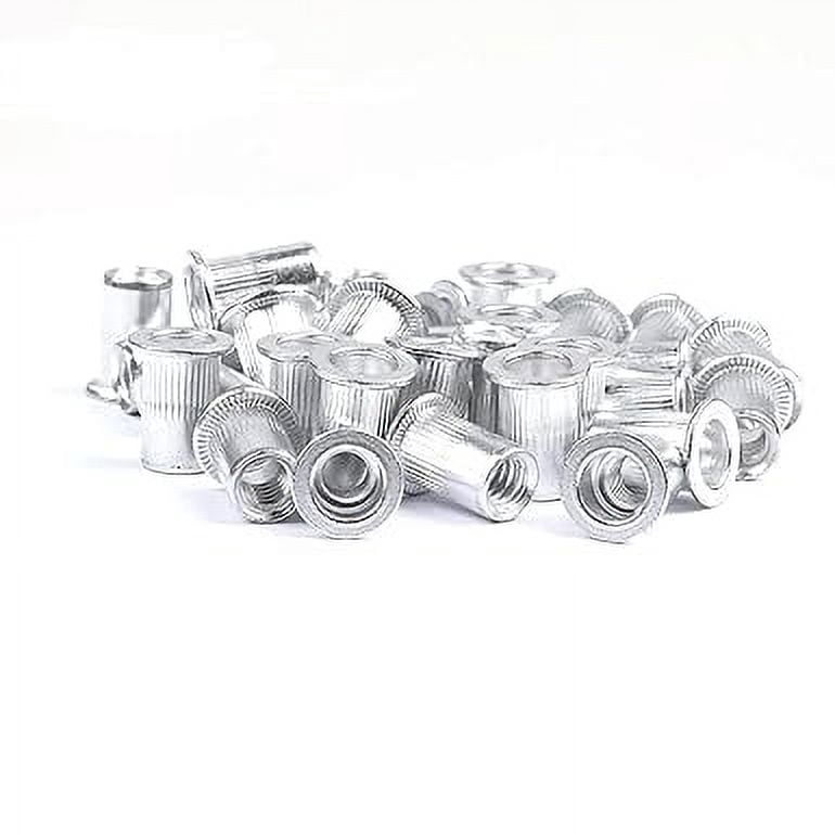 FASTENER TREE 1/4"-20 Rivet Nut Aluminum Flat Head Threaded Insert Nutsert 50PCS