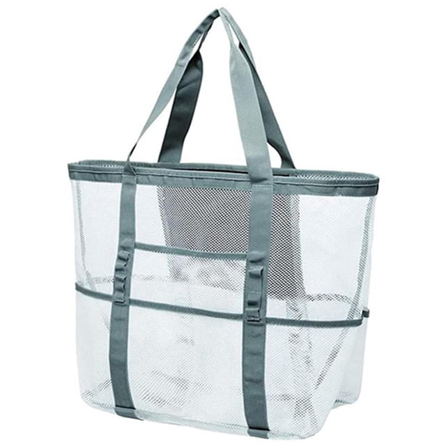Qarigey Bolso de playa Bolso de malla Bolsa de almacenamiento Bolsillos múltiples para exteriores Bolso multiusos Filtro multifuncional Bolsas de mensajero y de hombro