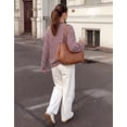 thumbnail image 5 of WIHOLL Long Sleeve Shirts for Women Plus Size Crewneck Sweatshirts Fashion Striped Pullovers Casual Loose Fit Fall Spring Tunic Tops, 5 of 9