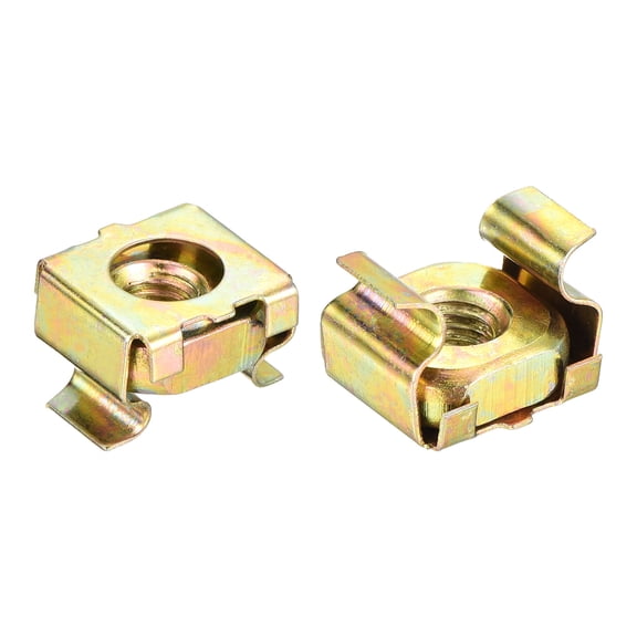 M5 Cage Nuts for Server Rack Cabinet, Carbon Steel Yellow Zinc Plated, 5 Pack
