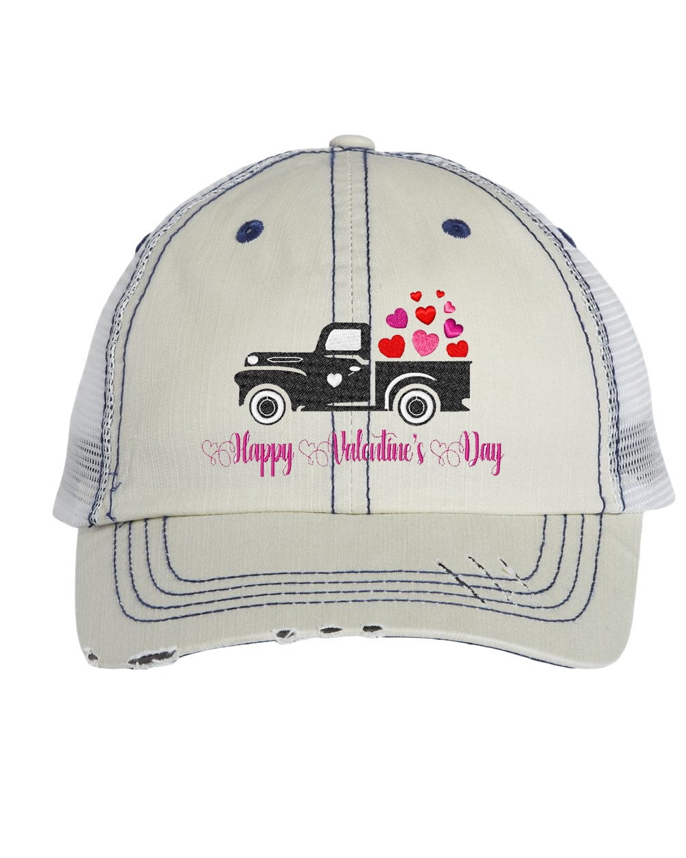 Women\'s Embroidery Adjustable Washed Distressed Casual Trucker Hat Christmas Women main image 2