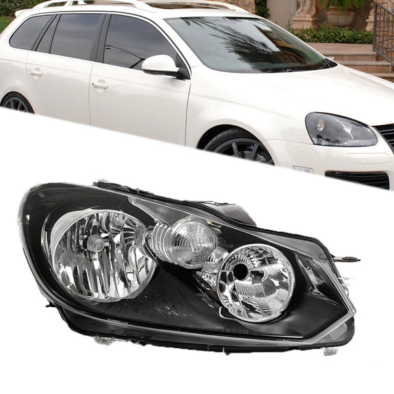 Headlight For 2010-2014 VW Golf/Jetta Sportwagen(MK6) Right Halogen Clear Lens