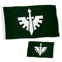 Dutern Double Sided Warhammer Inspired Dark Angels Flag Banner 3 Ply with Brass Grommets 2x3 Feet