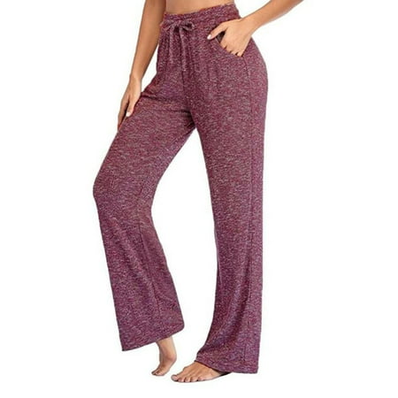 

UKAP Womens Comfy Casual Pajama Pants Wide Leg Sleep Jammies Baggy Bottoms Homewear Drawstring Loose Palazzo Lounge Pants