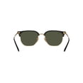 thumbnail image 4 of RAY-BAN RB4416 NEW CLUBMASTER Square-Round Shape Sunglasses Polished Black On Gold Frame | Green Lens 51mm, 4 of 6