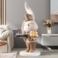 thumbnail image 5 of Estatuas de conejo para decoración del hogar, animales, mesa, sala de estar, suelo, accesorios para el hogar, sofá, bandeja decorativa grande, adornos, 5 of 5