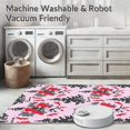 thumbnail image 5 of ODIKA 5'x7' Machine Washable Non-Slip Area Rug, Christmas Tree Farm Landscape with Cardinal Motifs High Traffic Rug, Pink, 733183, 5 of 5
