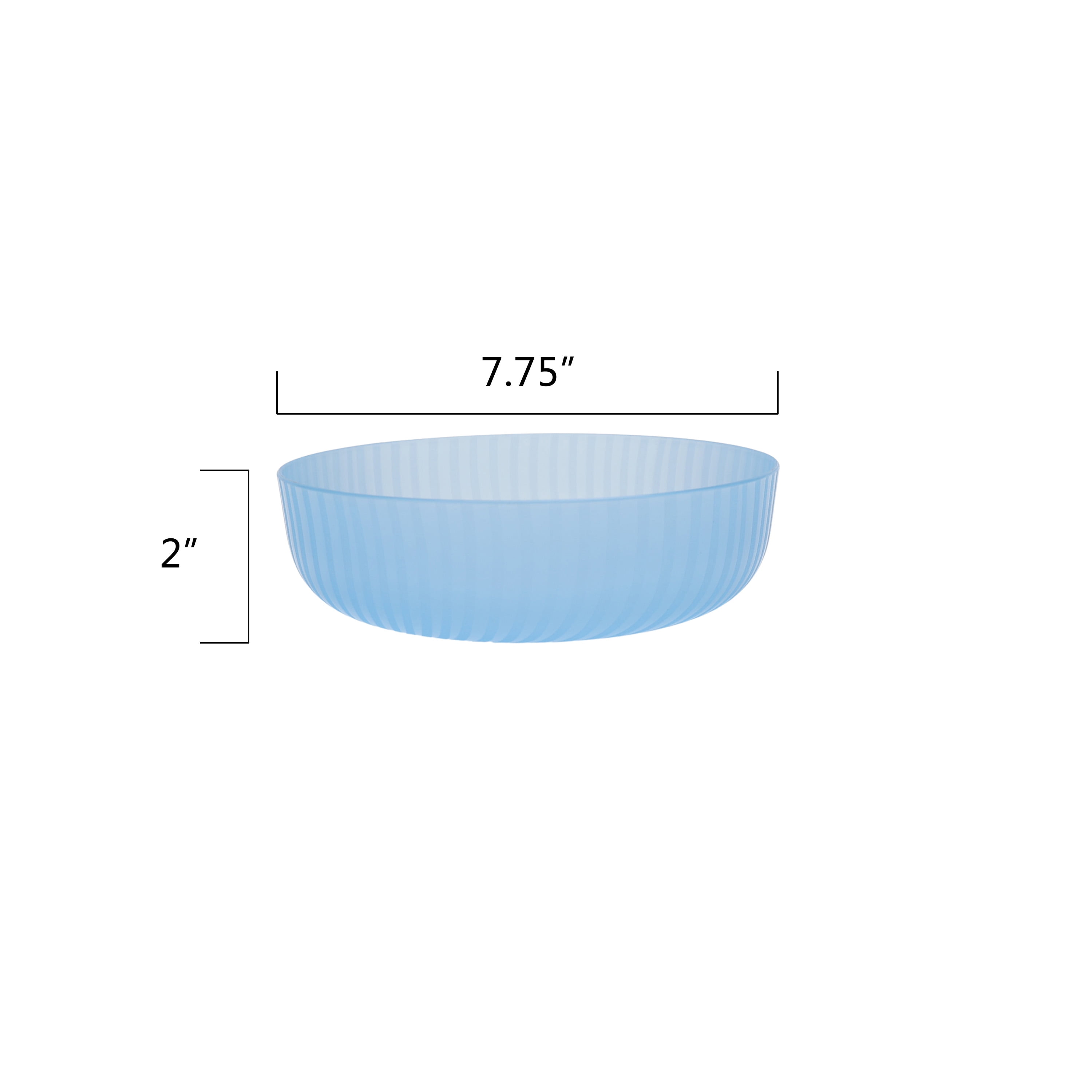 Mainstays - Blue Round Plastic Swirl Pattern Dinner Bowl, 42-Ounce