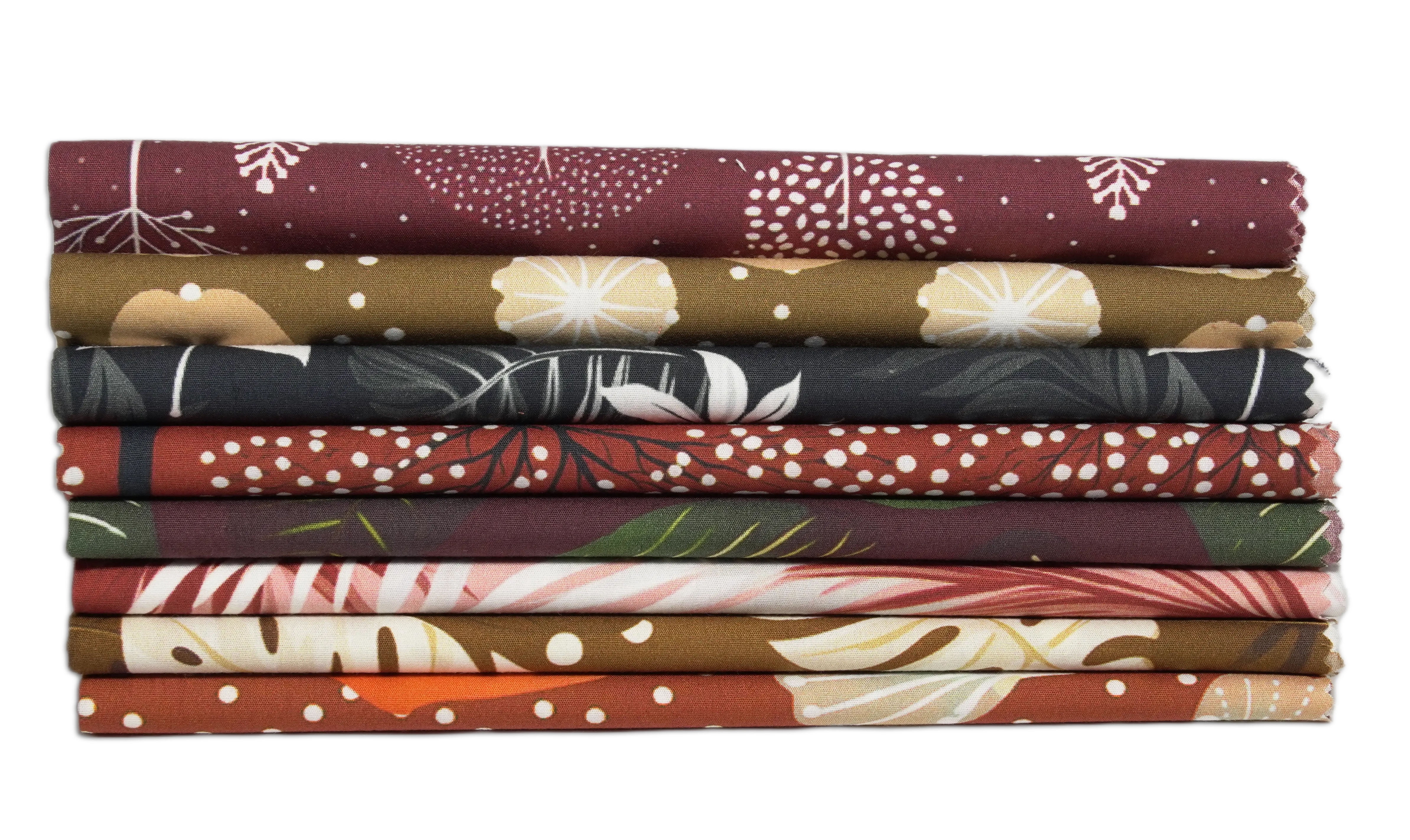 Soimoi 8 Pc Fat Quarter Bundle- Tree Print 18"x 22" DIY Patchwork- 100% Cotton Pre-Cut Quilting Fabric Multicolor