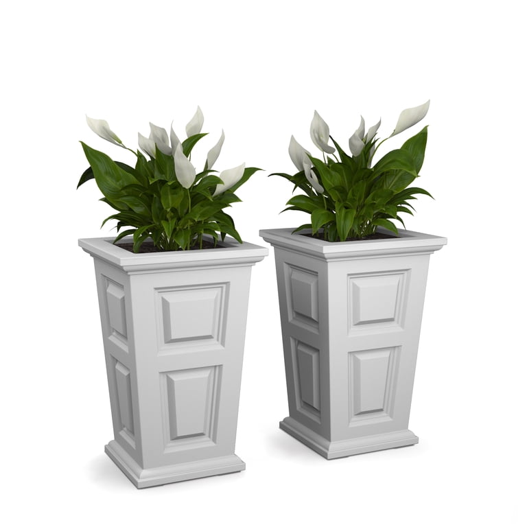 Wyndham Tall Planter - White - 2-Pack - Walmart.com Wyndham Tall Planter - White - 2-Pack - Walmart.com