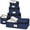 Blue, variant on China Storage Containers 5-Piece Set Moving Boxes for Dinnerware, Glasses, Plates, Mugs and Saucers Sturdy Quilted Microfiber Dish Organizer with Dividers for Seasonal Storage - Holds Set of 12
