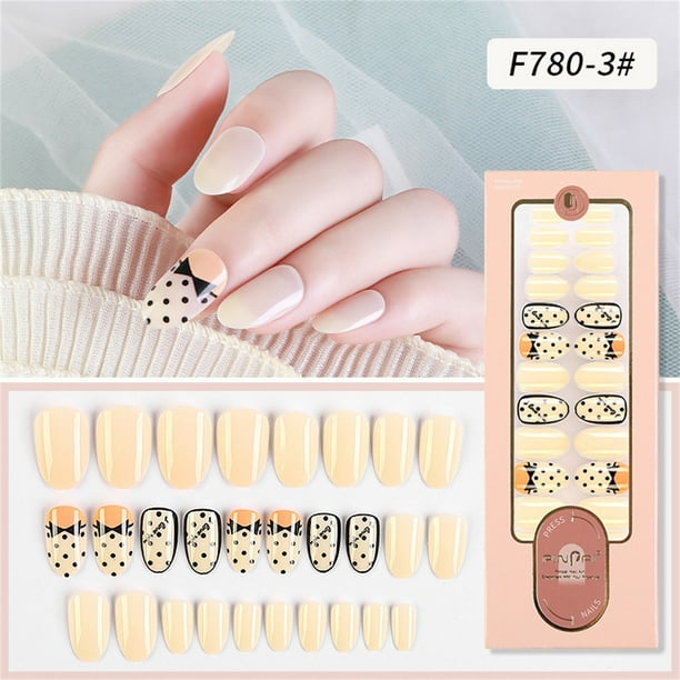 Uñas postizas a presión, regalos para mujeres, nuevas uñas postizas reutilizables desmontables con punta larga, parches para usar, fijas y fáciles de usar.