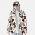 thumbnail image 2 of Fotbe maple leaves Chaqueta con Protección Solar UPF 50+ para Hombre y Mujer, Camisa con Capucha y Bolsillos-X-Large, 2 of 7