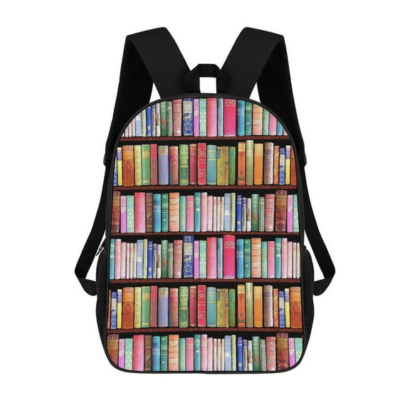 Bookworm Antique Book Library 17in Backpack 3D Print Student Large Capacity