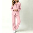 thumbnail image 7 of Cethrio Girls Pajama Sets Long Sleeve, Breathable Spring Fall 2 Piece Casual Girls' Sleepwear Pink Size 10-12, 7 of 7
