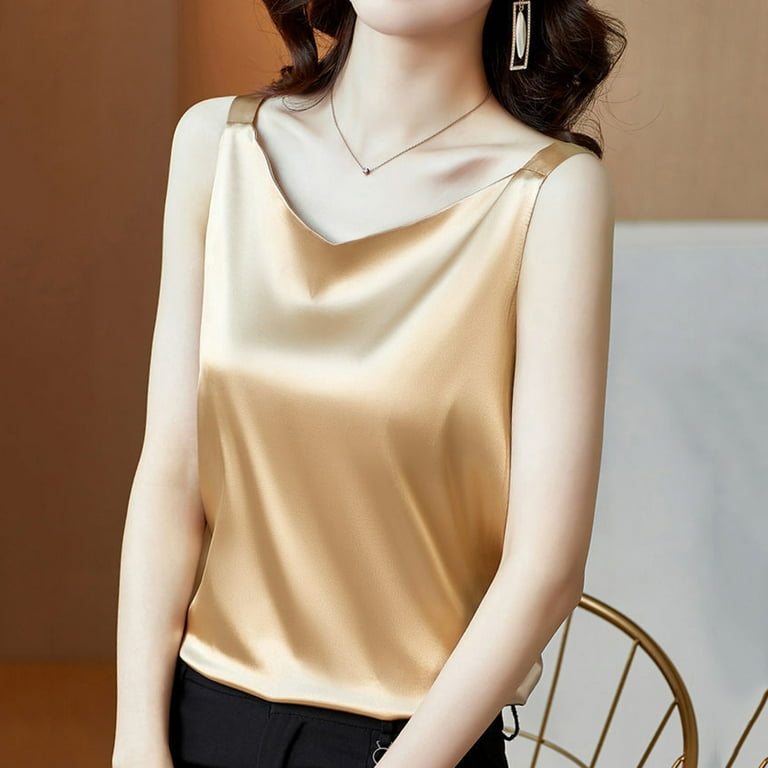B91xZ Tube Tops For Women Womens Silk Satin Camisole Solid