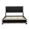 thumbnail image 3 of East West Furniture NE11-K00DM0 3-Pc Nella Frame Set with a King Size Bed, Bedroom Dresser and Make Up Mirror - Black Leather Head Board and Black Legs, 3 of 5