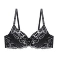 thumbnail image 4 of Levmjia Women Floral Lace Lingerie Set Wirefree Lace Adjustable Shoulder Straps Push Up Bra Thong Panties Soft Breathable Daily Honeymoon Romantic Bedroom Night Occasions, 4 of 5