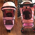 thumbnail image 4 of YRLLENSDAN Pet Stroller for Small Dog 10 lbs All Terrain Dog Stroller for Medium Dog 30 lbs Cat Stroller for 2 Cats Doggy Puppy Stroller with Furry Pad Portable Dog Cart with Wheels,Pink, 4 of 9